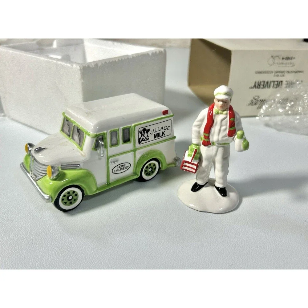 Department 56 Vintage Christmas Snow Village “Home Delivery” Figure Milk Truck
